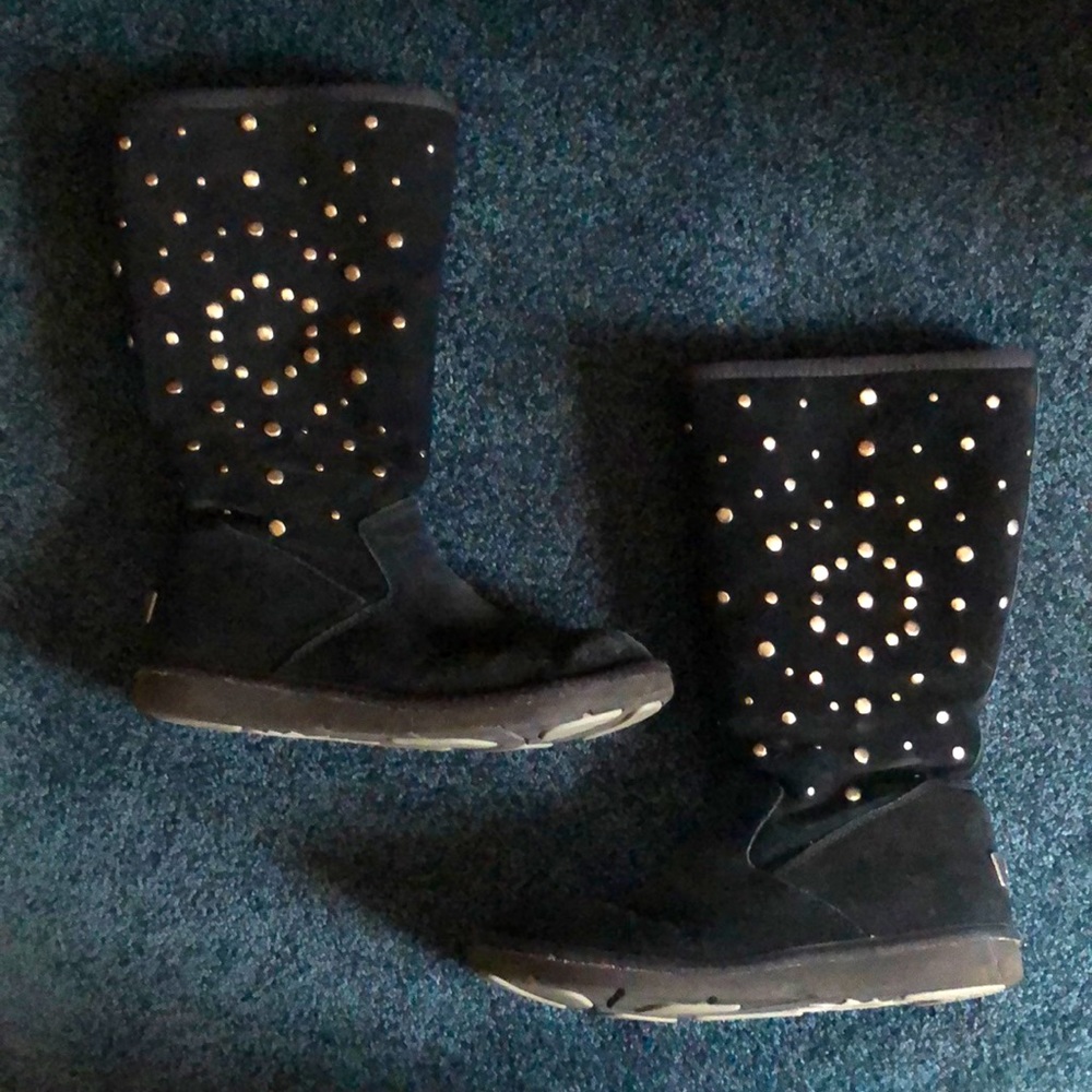 Black studded zip Ugg boots